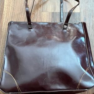 XOXO Chocolate Brown Purse with Tan stitching Gently Used